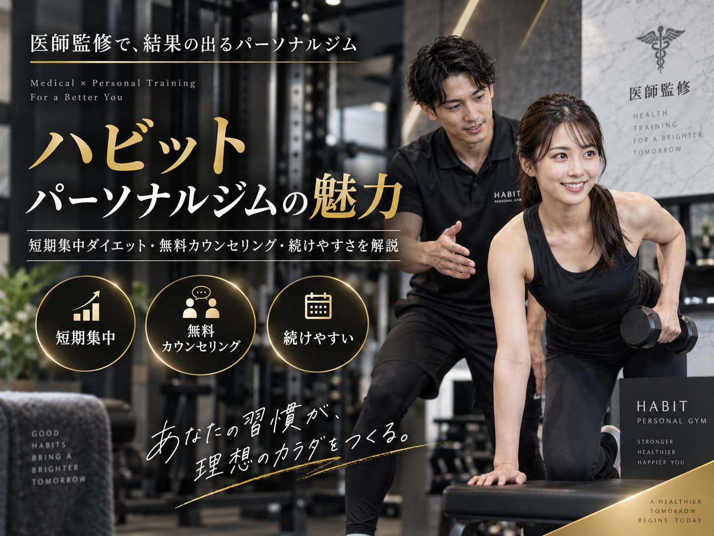 ハビットパーソナルジムの施設・トレーニングイメージ