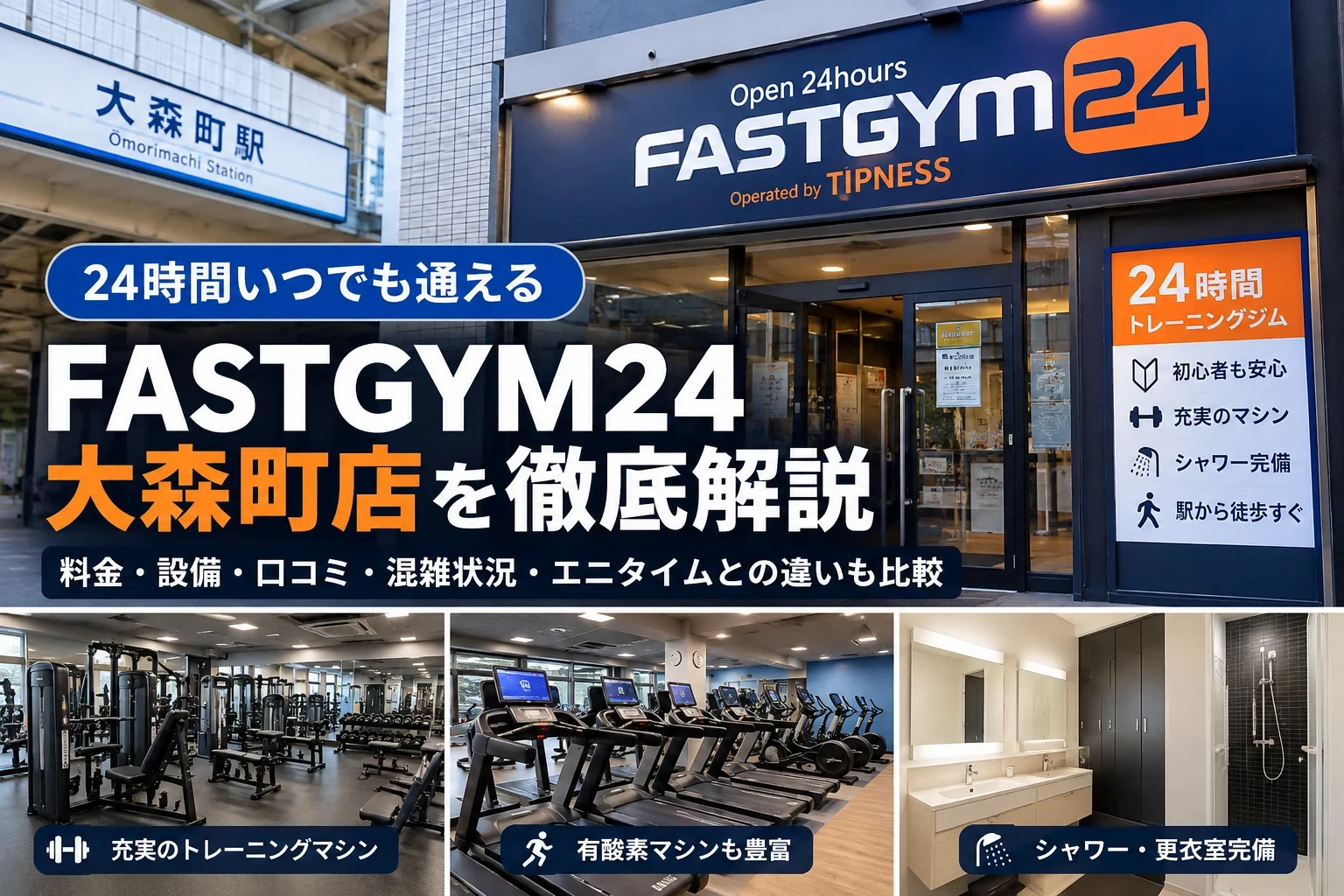 FASTGYM24大森町店の料金・設備・口コミ・アクセスを紹介するTOPイメージ画像