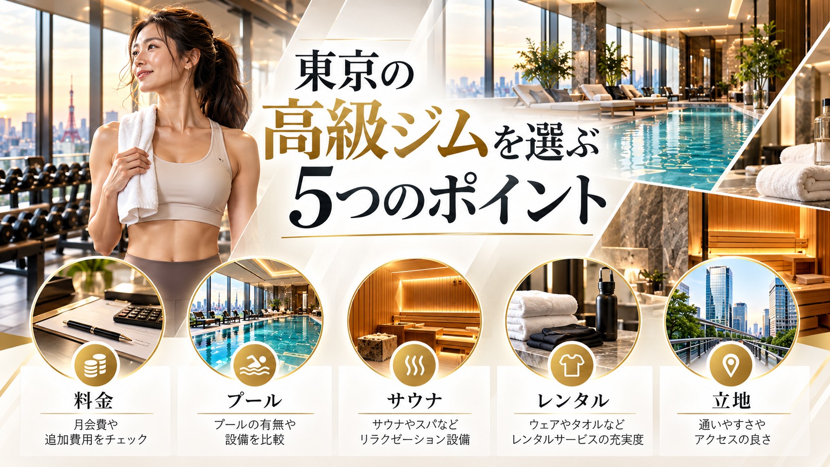 東京の高級ジムを選ぶ5つのポイント