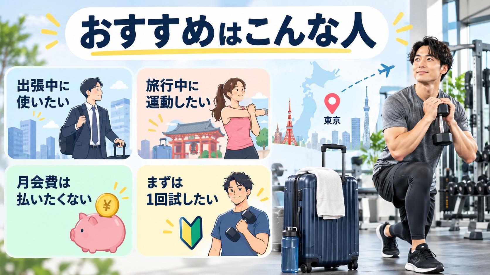 東京のビジター利用ジムがおすすめな人
